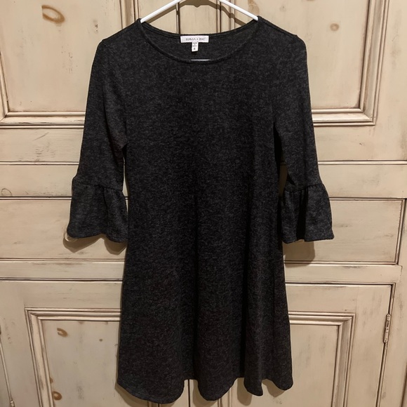 Sophia + Zeke Dark Gray Sweater Dress - Picture 1 of 3